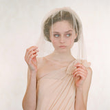 Blushing silk tulle veil - Style #136