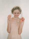 Blushing silk tulle veil - Style #136