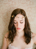 Brass and floral dainty crown - Style # 236