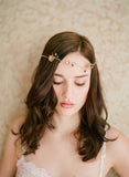 Brass and floral dainty crown - Style # 236