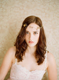 Brass and floral dainty crown - Style # 236