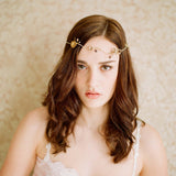 Brass and floral dainty crown - Style # 236