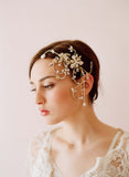 Dazzling twisted rhinestone and pearl headpiece - Style # 245 - Ready to Ship