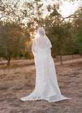 Cotton gauze veil with lace embroidered edges - Style #306