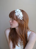 Crystal white beaded headband - Style # 341