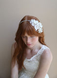 Crystal white beaded headband - Style # 341