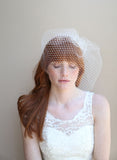 Angled full birdcage veil - Style #342