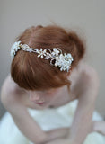 Crystal blossom and leaf headband - Style #347