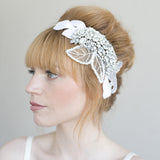 Crystal, tulle and velvet head piece - Style #010